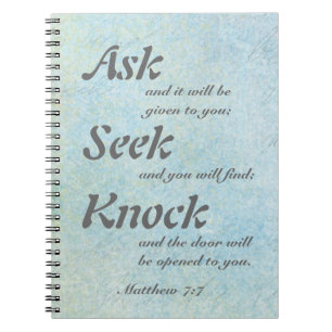 Matthew 7:7, Notebook Notizblock