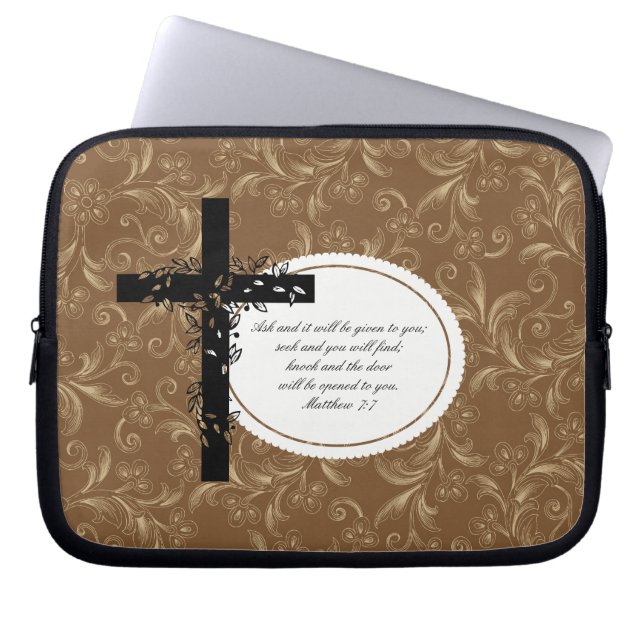 Matthew 7:7 Notebook- oder Netbook Carrier Sleeve (Vorderseite)