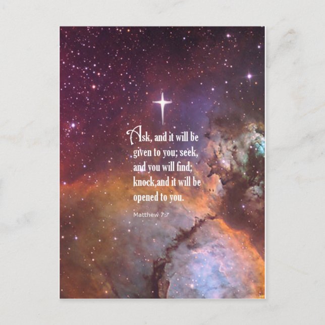 Matthew 7:7 postkarte (Vorderseite)