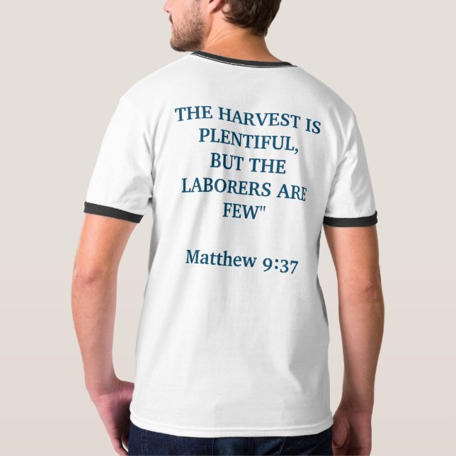 Matthew 9:37 T-Shirt (Schwarz voll)