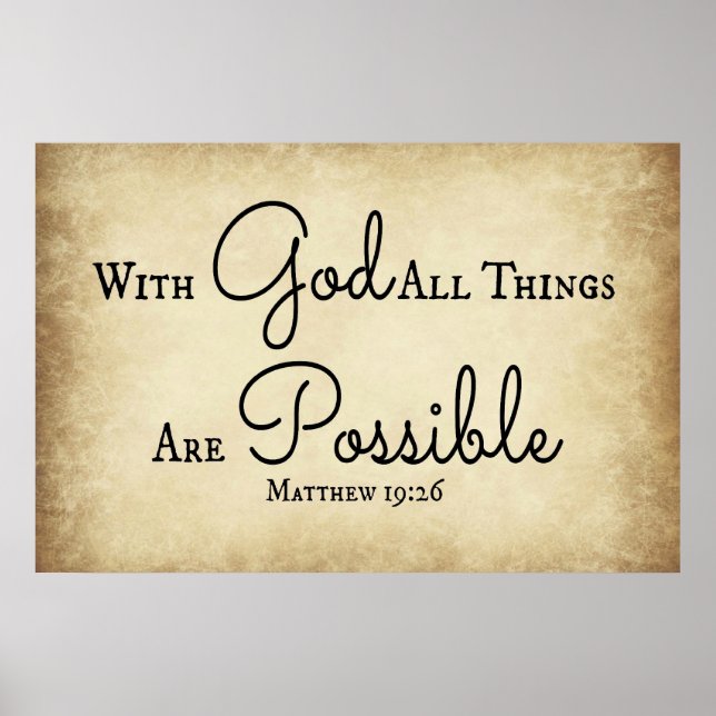 Matthew Bible verse Mit Gott sind alle Dinge mögli Poster (Vorne)