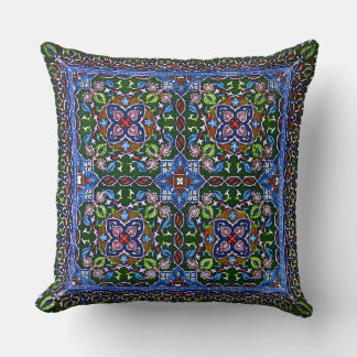 Matthew Digby Wyatt Textile Design in grün blau Kissen