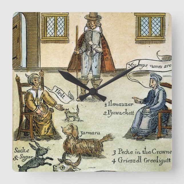 Matthew Hopkins (D 1647) Quadratische Wanduhr (Vorderseite)