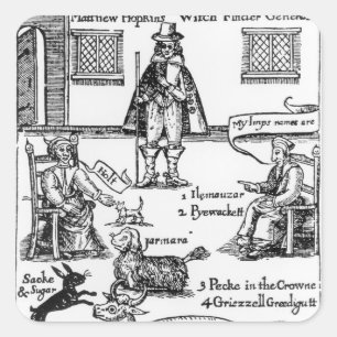 Matthew Hopkins, der Witchfinder General Quadratischer Aufkleber