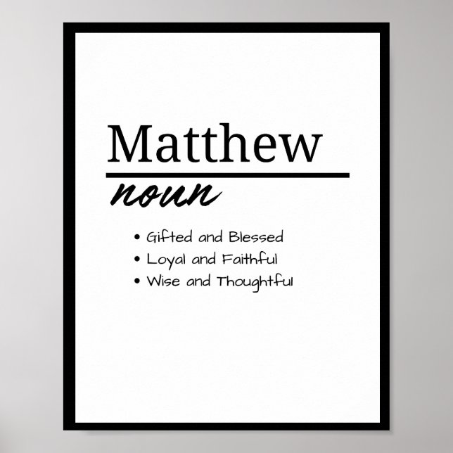 Matthew, Personalisierte Bezeichnung für Junge Poster (Vorne)