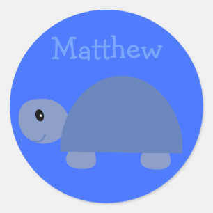 Matthew´s niedliche blaue runder aufkleber