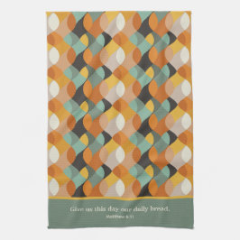 Matthey 7:11 Geben Sie uns heute Retro Ovals Geschirrtuch