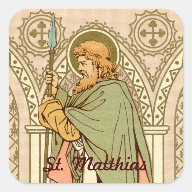 Matthias der Apostel (RLS 11) Quadratischer Aufkleber (Vorderseite)