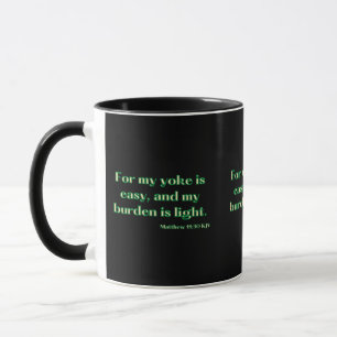 Matthieu 11:30 KJV Bible Écriture Mug à deux tons