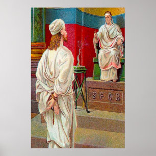 Matthieu 27:11-26 Pilate Questions Poster Jésus