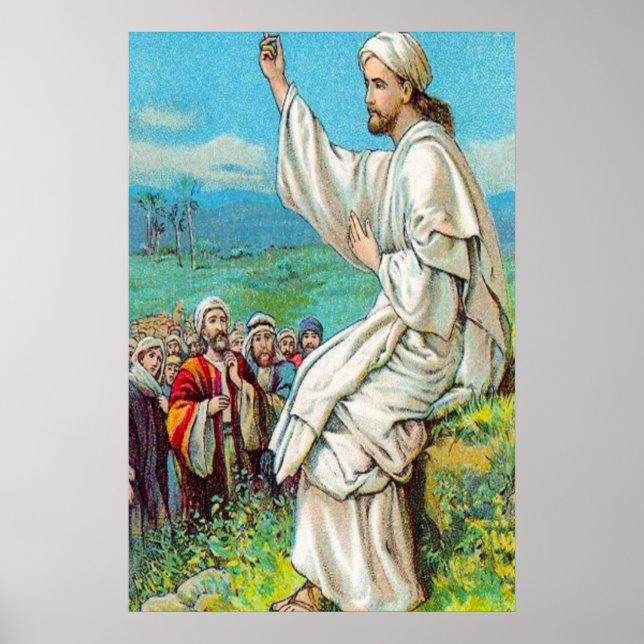 Matthieu 5:1-12 Ceux qui sont bénis affiche (Devant)
