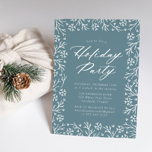 Mattiert Blue Elegante Snowflake Einladung