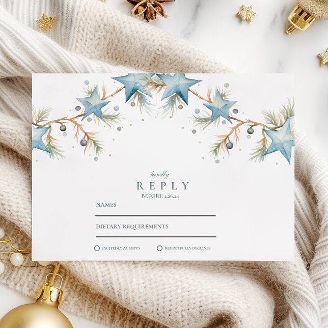 Mattiert Blue Star Hochzeit RSVP Karte (Von Creator hochgeladen)