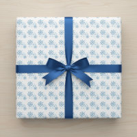 Mattiert Flurries Blue Snowflake Wrapping Paper