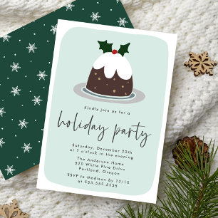 Mattiert Fruitcake Holly Mint & Green Holiday Part Einladung
