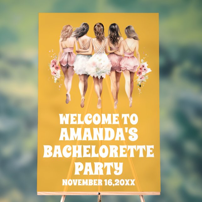 Mattiert-gelbes Akrylbachelorett Begrüßungszeichen Acrylschild (Neutral)