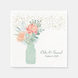 Mattiert Glass Mason Jar Wedding Serviette