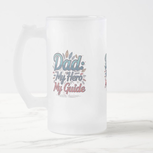 Mattiert Glass Tasse - 16 oz: "Vater: Mein Held, m (Links)