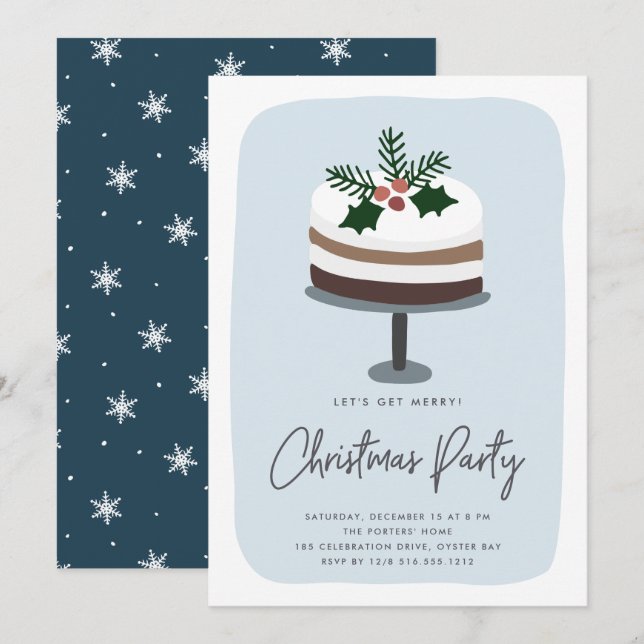 Mattiert Holly | Niedlich Modernes Party Einladung (Vorne/Hinten)