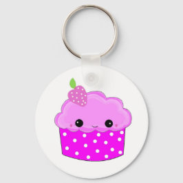 Mattiert Lila Cupcake Schlüsselanhänger