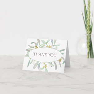 Mattiert Mistletoe Winter Wedding Dankeskarte