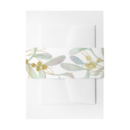 Mattiert Mistletoe Winter Wedding Einladungsbanderole