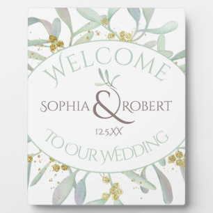 Mattiert Mistletoe Winter Wedding Fotoplatte