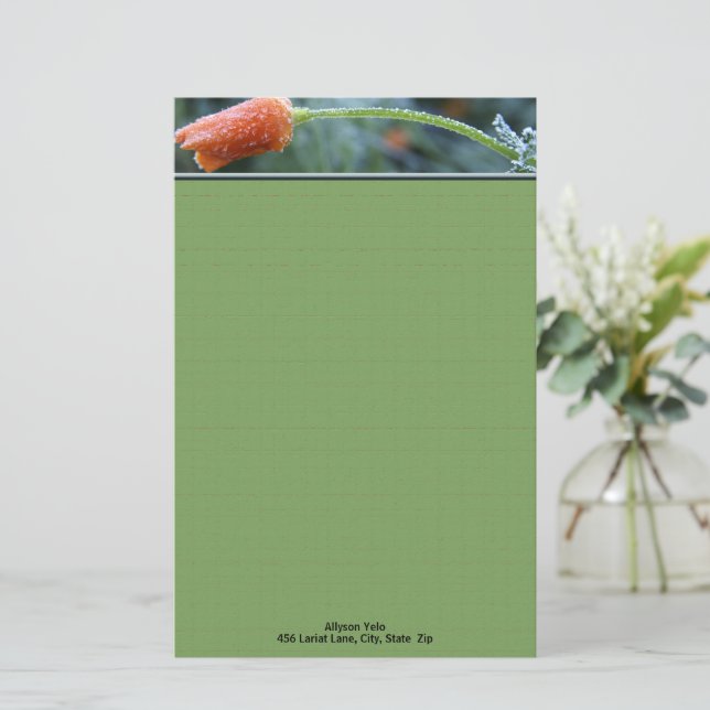 Mattiert Orange California Poppy Personalisiert Briefpapier (Stehend Vorderseite)