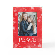 Mattiert Peace Red Watercolor - Urlaubskarte