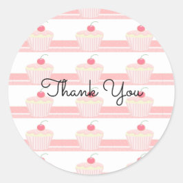 Mattiert Pink Cupcakes Danke Runder Aufkleber