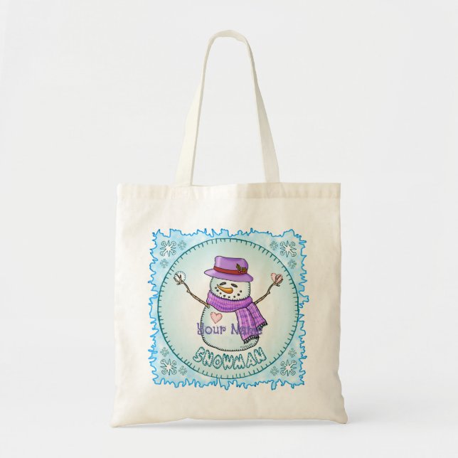 Mattiert Snowman Tragetasche (Vorne)