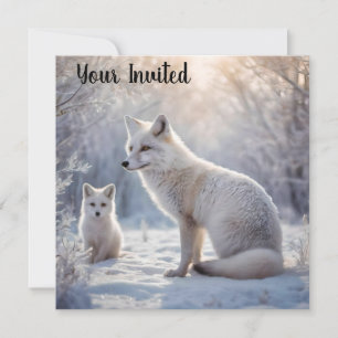 "Mattierte Anleihen: The Arctic Fox and their Cub" Einladung