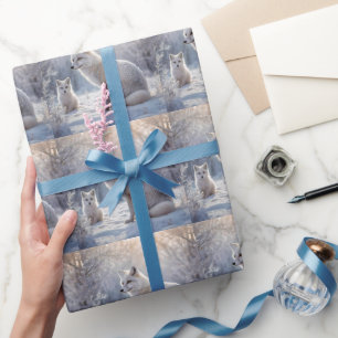 "Mattierte Anleihen: The Arctic Fox and their Cub" Geschenkpapier