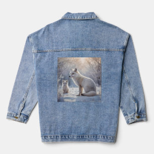 "Mattierte Anleihen: The Arctic Fox and their Cub" Jeansjacke