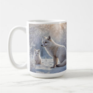"Mattierte Anleihen: The Arctic Fox and their Cub" Kaffeetasse