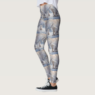 "Mattierte Anleihen: The Arctic Fox and their Cub" Leggings