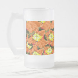 Mattierte Bier-Tasse : Blume Mattglas Bierglas