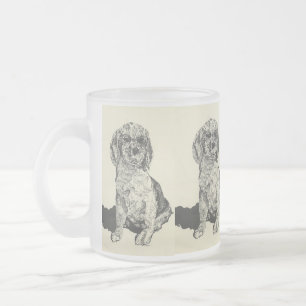 mattierte Bier-Tasse/ Cocker Spaniel Mattglastasse