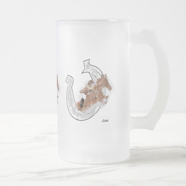 Mattierte Bier-Tasse: Glück Mattglas Bierglas (Rechts)