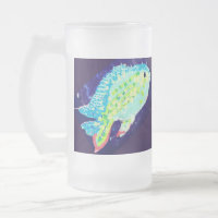 Mattierte Bier-Tasse: Tropicle Fish