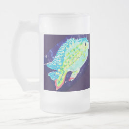 Mattierte Bier-Tasse: Tropicle Fish Mattglas Bierglas