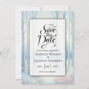 Mattierte Blauwaldhochzeit Save The Date