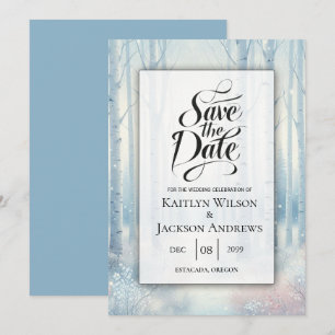 Mattierte Blauwaldhochzeit Save The Date