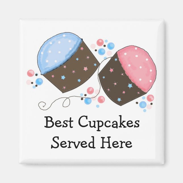 Mattierte Cupcakes mit Niedlichem Sprichwort Magnet (Vorne)