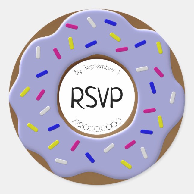 Mattierte Doughnut Sprinkles UAWG Blue Umschlag Au Runder Aufkleber (Vorderseite)