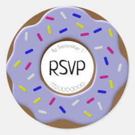 Mattierte Doughnut Sprinkles UAWG Blue Umschlag Au Runder Aufkleber