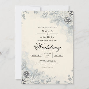 Mattierte Evergreen Arch Wedding Einladung