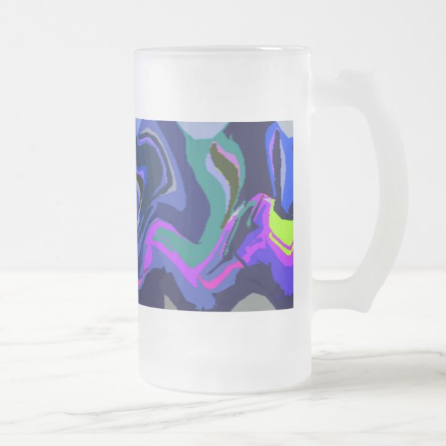 Mattierte Fiesta 3 (blau) Tasse aus Glas (Rechts)