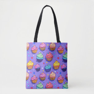 Mattierte Fun Cupcake Muster: Whimsical Bakery Tasche