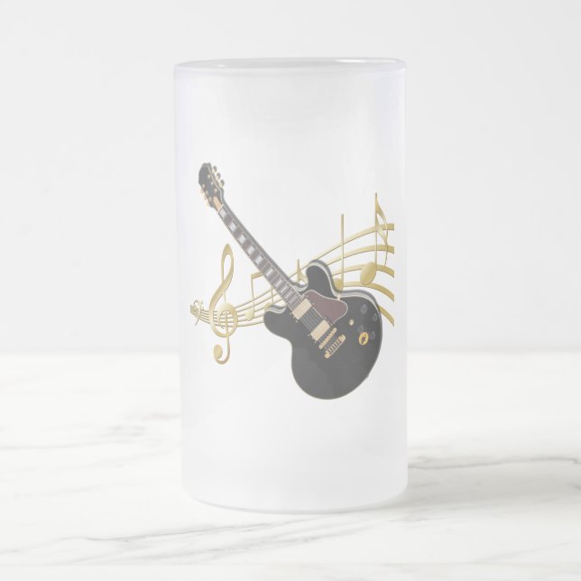 Mattierte Gitarre-Tasse Mattglas Bierglas (Mittel)